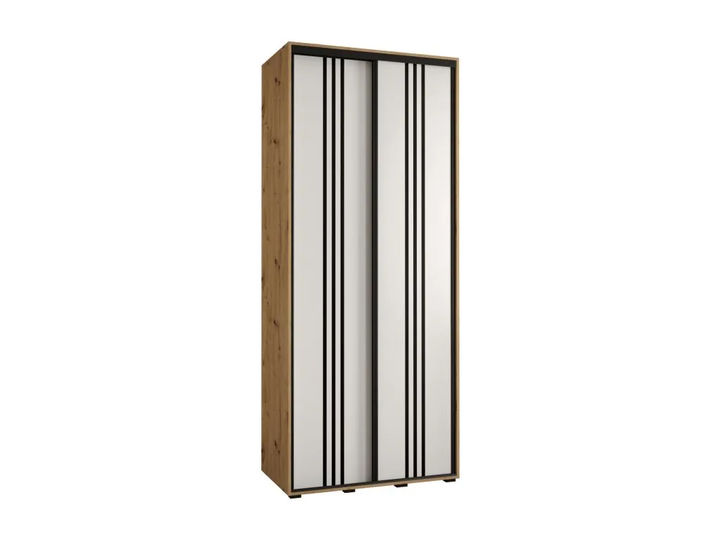 ARMARIO Lluesmahome 6 DE PUERTAS CORREDERAS 235.2/110/45 2 puertas (Artisan/Blanco/Negro) 00502HUSE