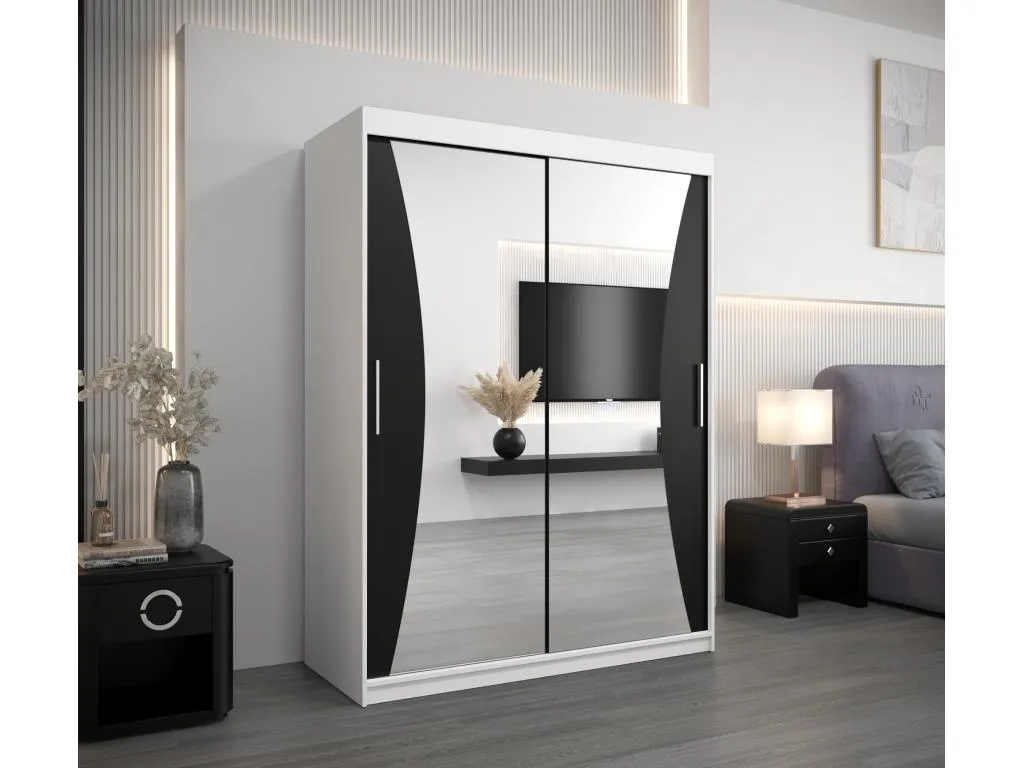 ARMARIO Habitarluz DE PUERTAS CORREDERAS 200/150/62 2 puertas (blanco/negro) JHTY90428