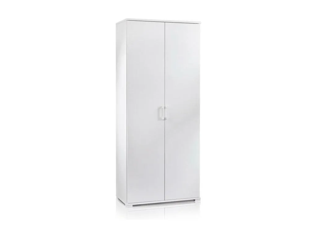 Armario multiusos Alkifurniturees Armario lineal con 2 puertas batientes Armario con 4 baldas regulables zapatero moderno Made in Italy 90x45h195 99131VPQU