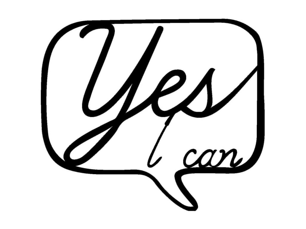 Decoración de Metal Yes I can, Negro, 50x0,15x43 cm cm, Laocacasas