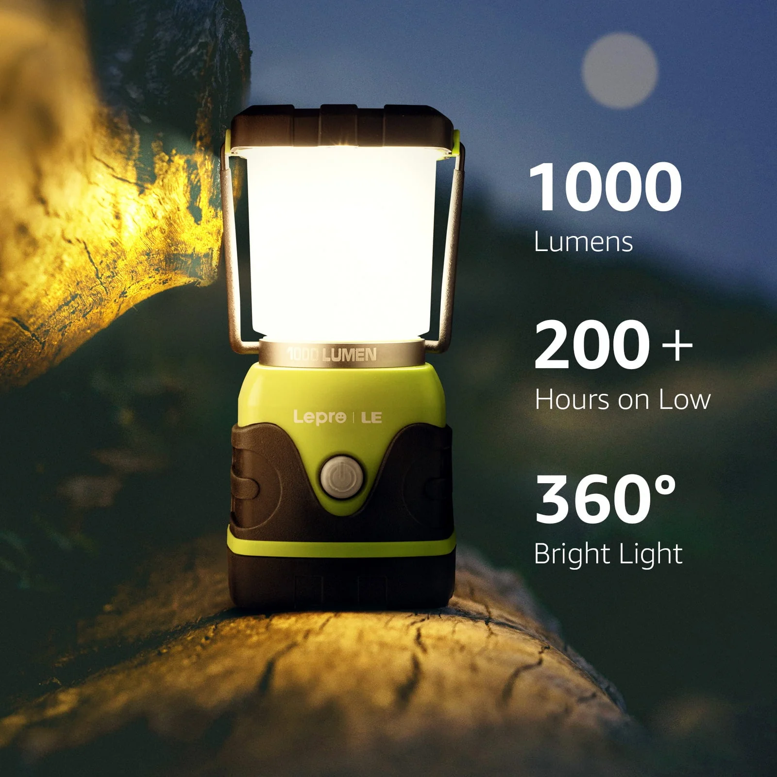 Lepro 2-Pack LED Camping Lanterns, 1000LM Battery Powered Camping Tent Light , 4 Light Modes and IPX4 Waterproof , Perfect Camping Accessories for Hurricane, Emergency, Survival Kits, Hiking, Fishing - Image 2