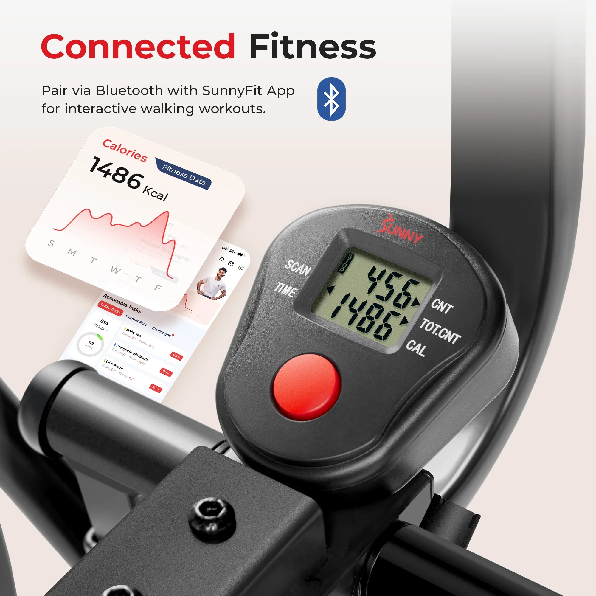 Sunny Health & Fitness Manual Air Walker Elliptical -?30-?Stride, Low Impact, Lightweight, Quiet with Free SunnyFit App - Image 12