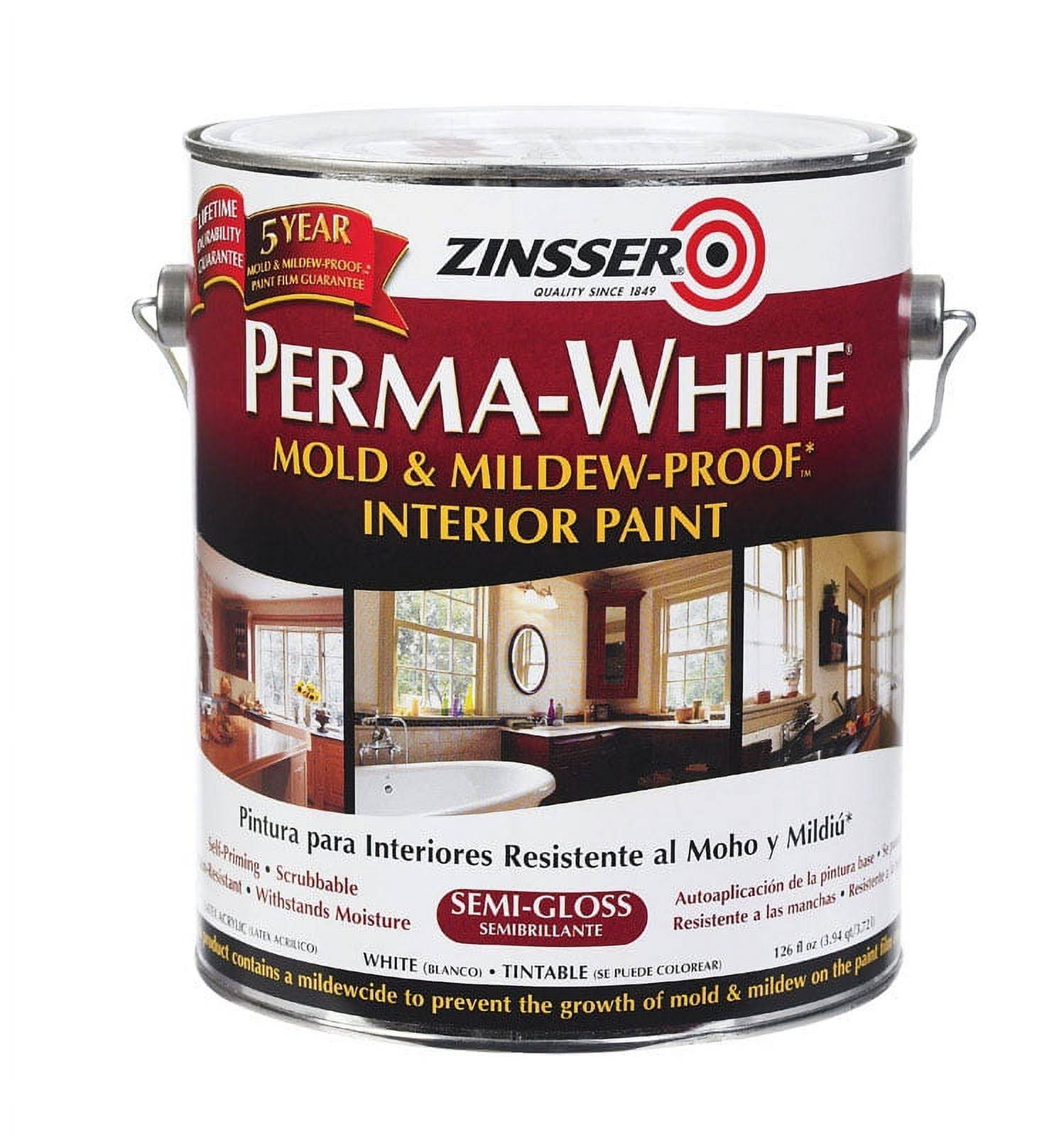 Zinsser Perma-White Mold Mildew-proof Interior Paint - Semi-Gloss - 1 Gallon(White Semi-Gloss White/1 Gal)