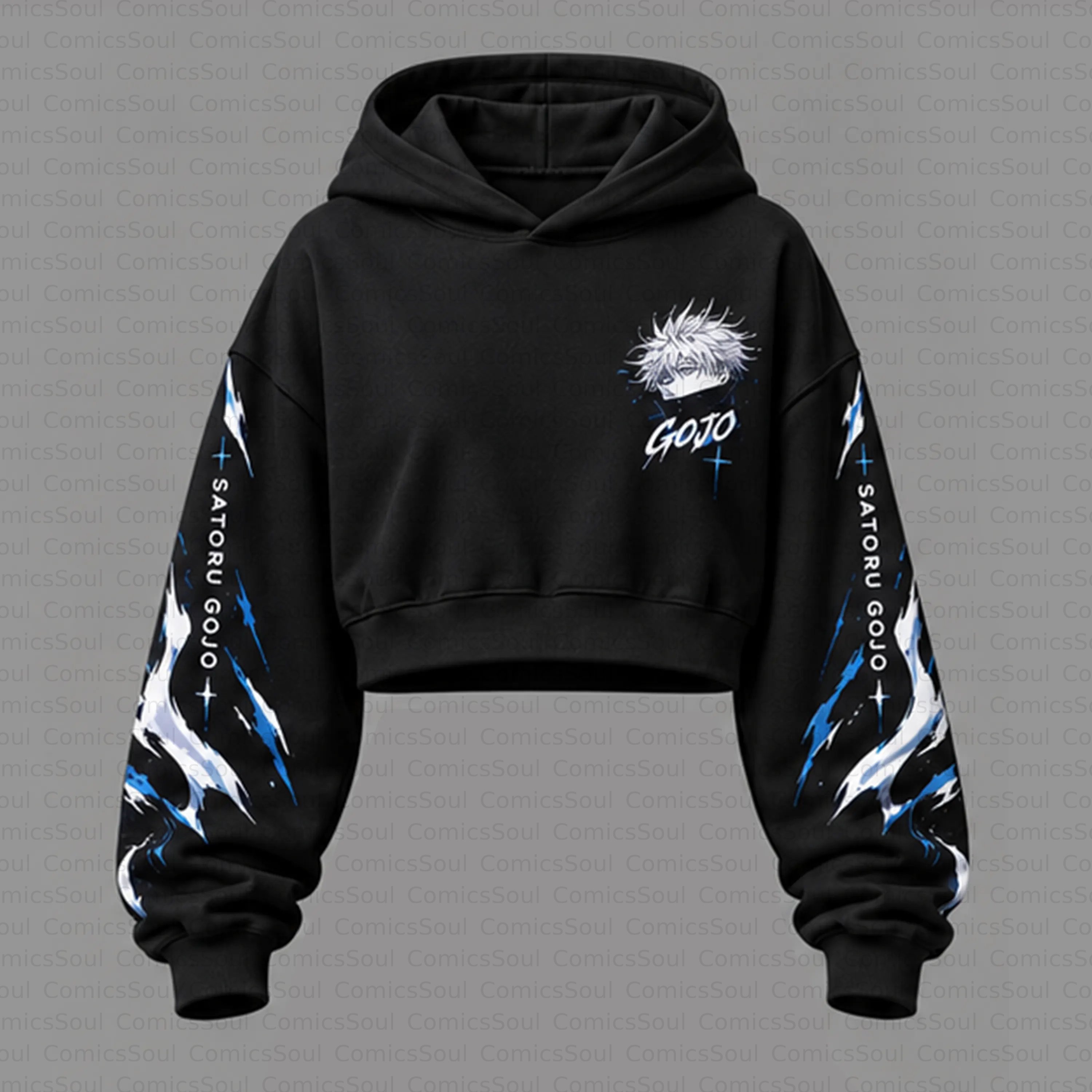 Jujutsu Kaisen Cropped Long Sleeve Hoodie & High Waist Jogger Pants Two Piece TeeThreads Sustain the Scene with Custom Apparel