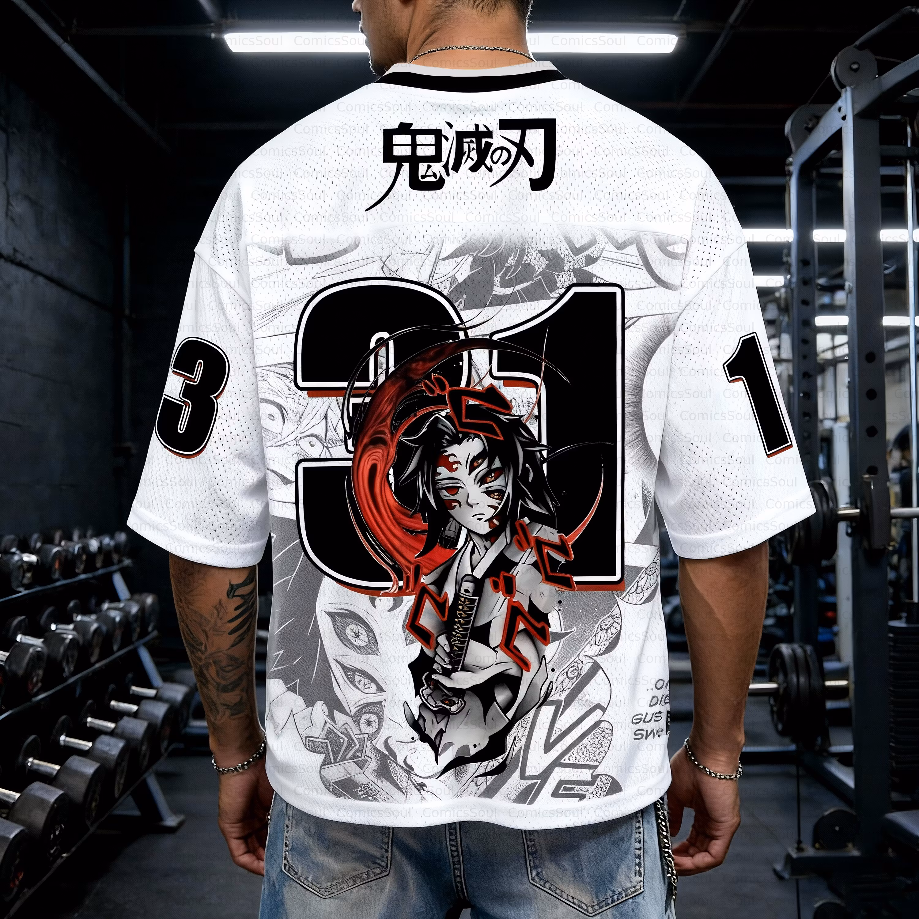 Unisex Anime Retro Mesh Sports Jersey T-Shirt