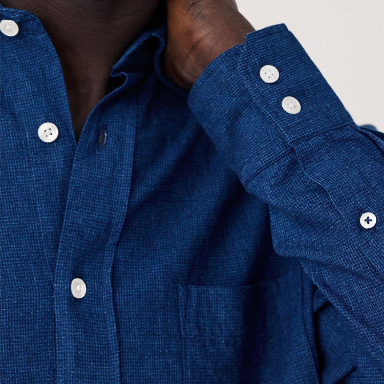 Hartford - Chemise Paul coton et lin - Indigo