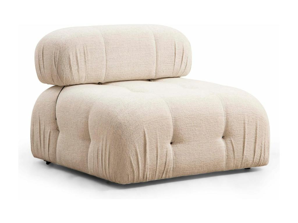 Sillón modular Cozetiq A104 - De color marrón claro - 75x95x95cm - Tapiz - Patas Plástico