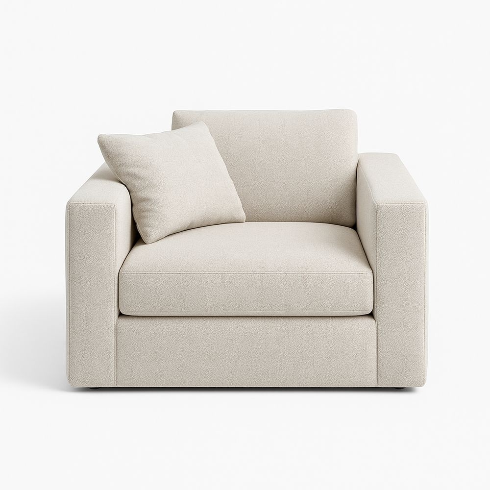 Sofá Tela Sillón Sala Estar Moderno 120x100x80 Beige