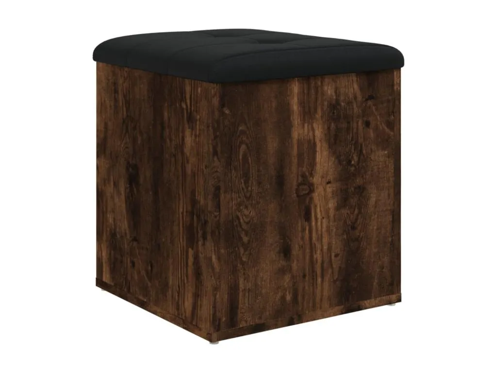 Banco de almacenaje madera contrachapada roble ahumado 42x42x45 cm wlg3592434