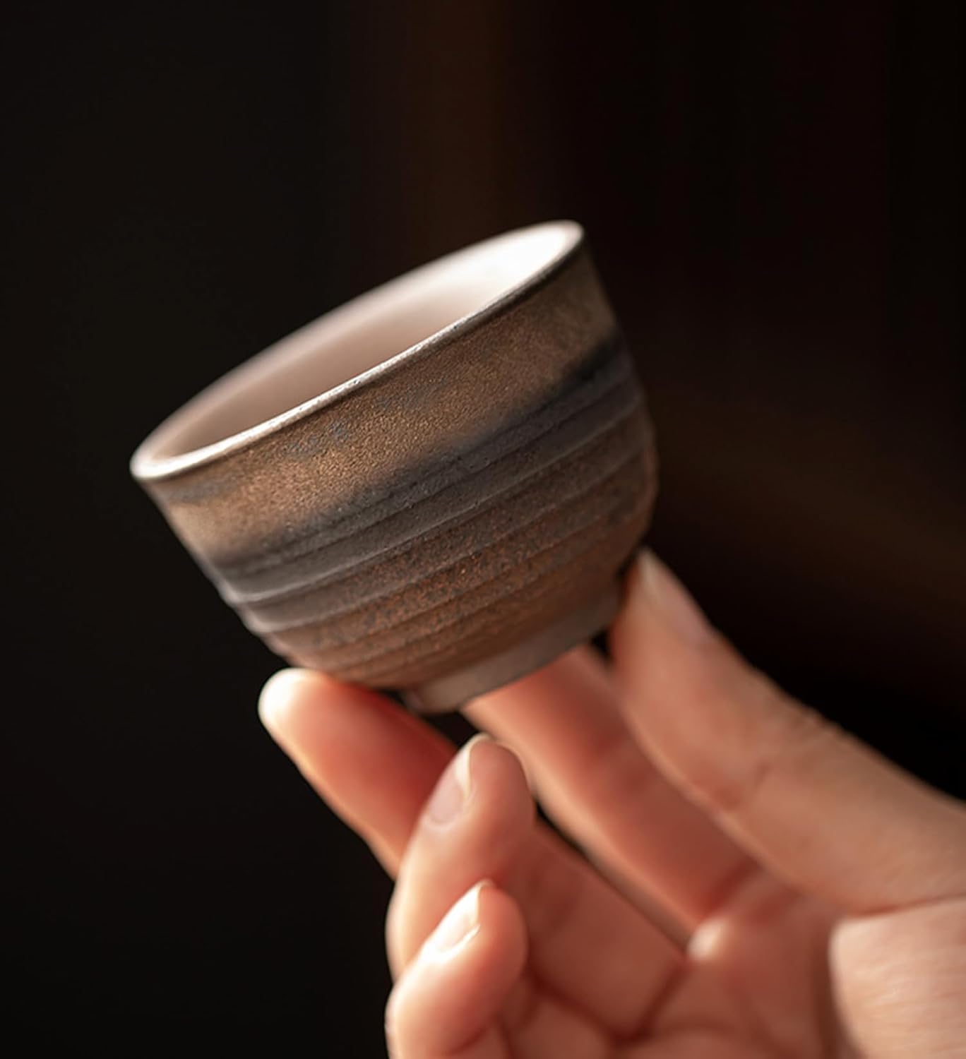 (Set of 6)Handmade Small Clay Pottery Teacup Set Japanese Asian Tradition Aesthetic Ceramic Porcelain Tea Cup Chado Zen