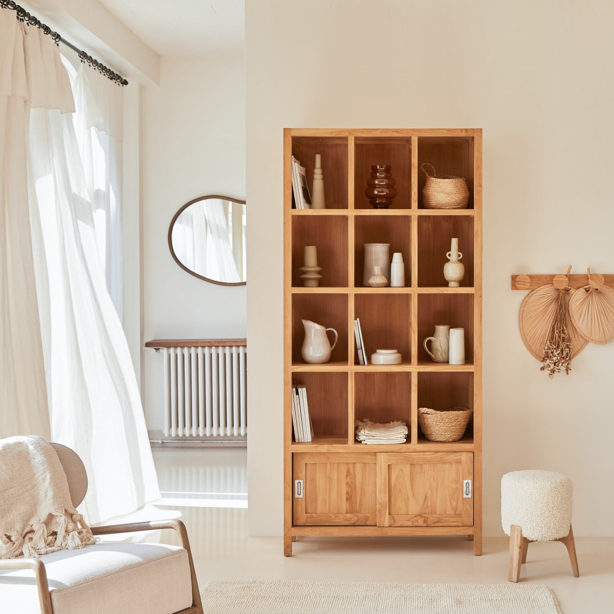 Tikamoon - Coffee Tek - Massief teakhouten boekenkast