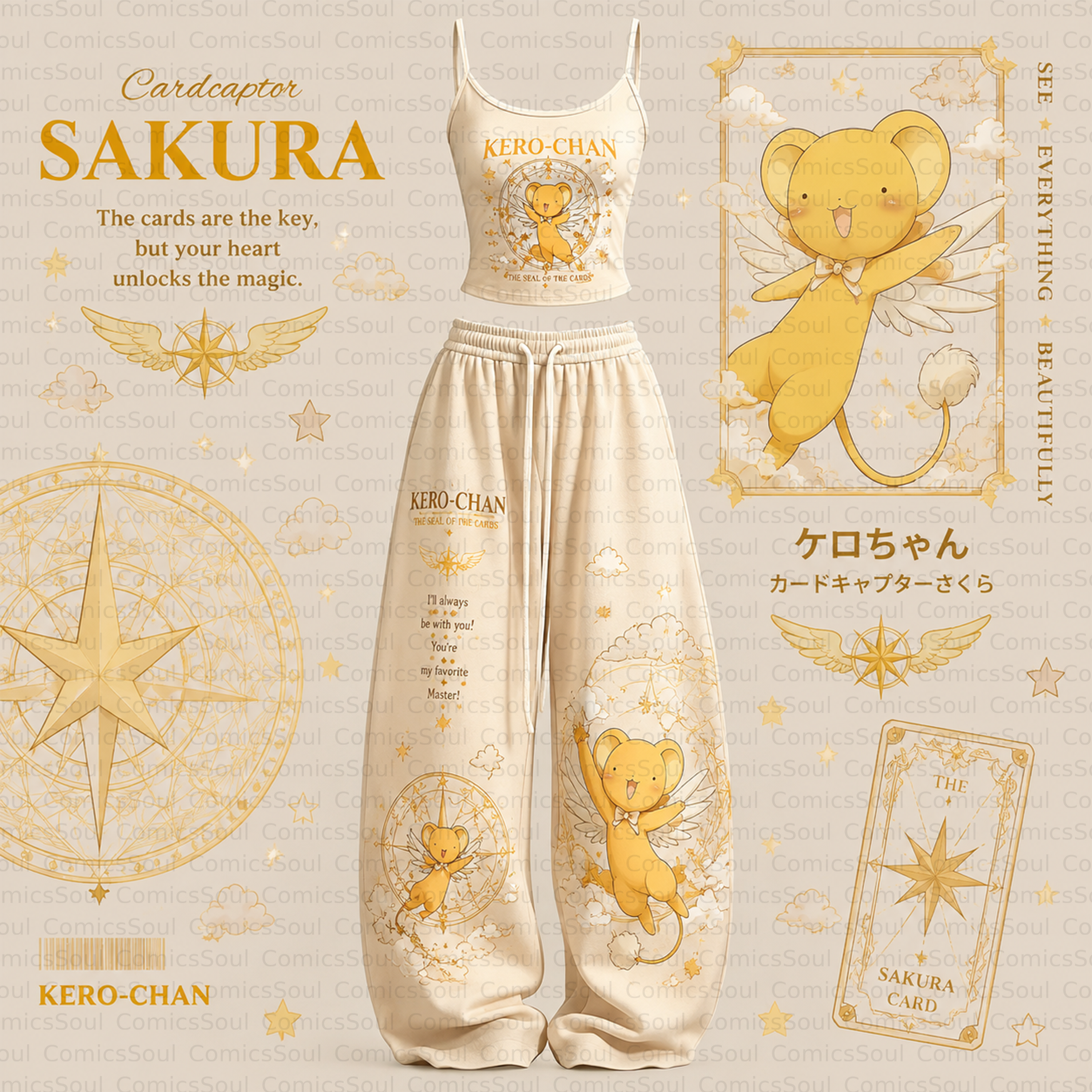 Cardcaptor Sakura Top & Elasticated Trousers Two-Piece Set TeeThreads Sustain the Scene with Custom Apparel