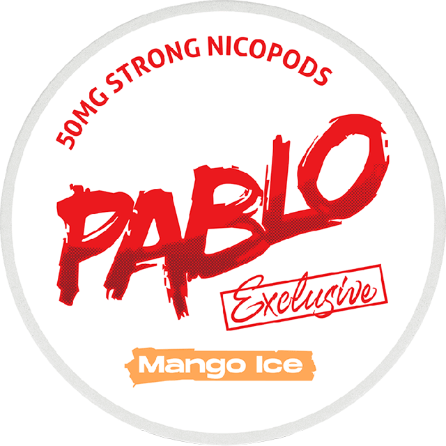 Pablo Mango Ice 30mg nicotine pouches — Slim can with 20 super strong mango-menthol moist pouches