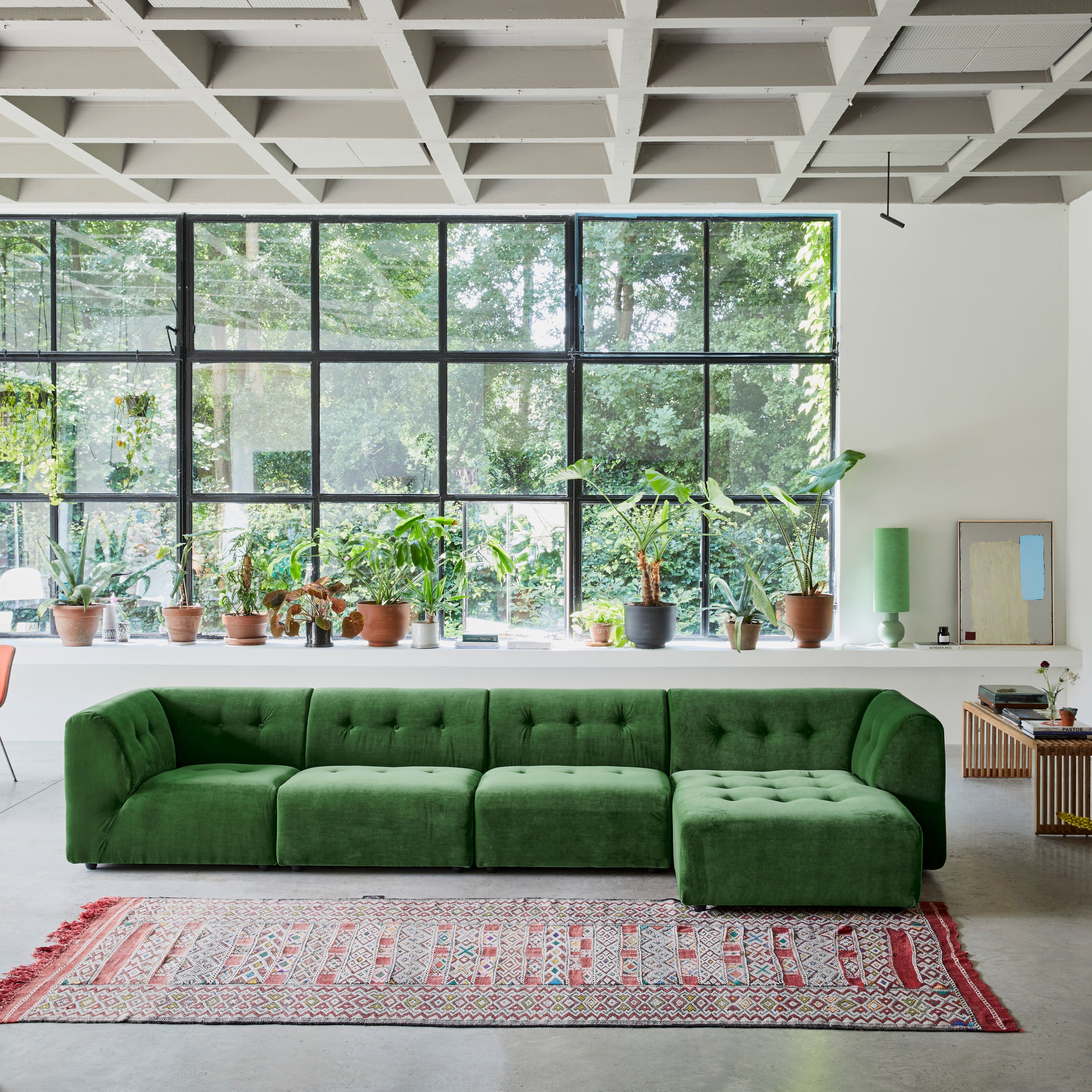 HKliving Vint Bank Element - Divan Rechts - Royal Velvet - Groen