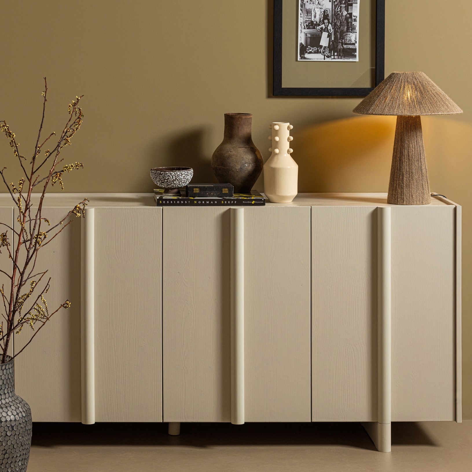 WOOOD Basu Dressoir Grenenhout B 200 cm - Dust