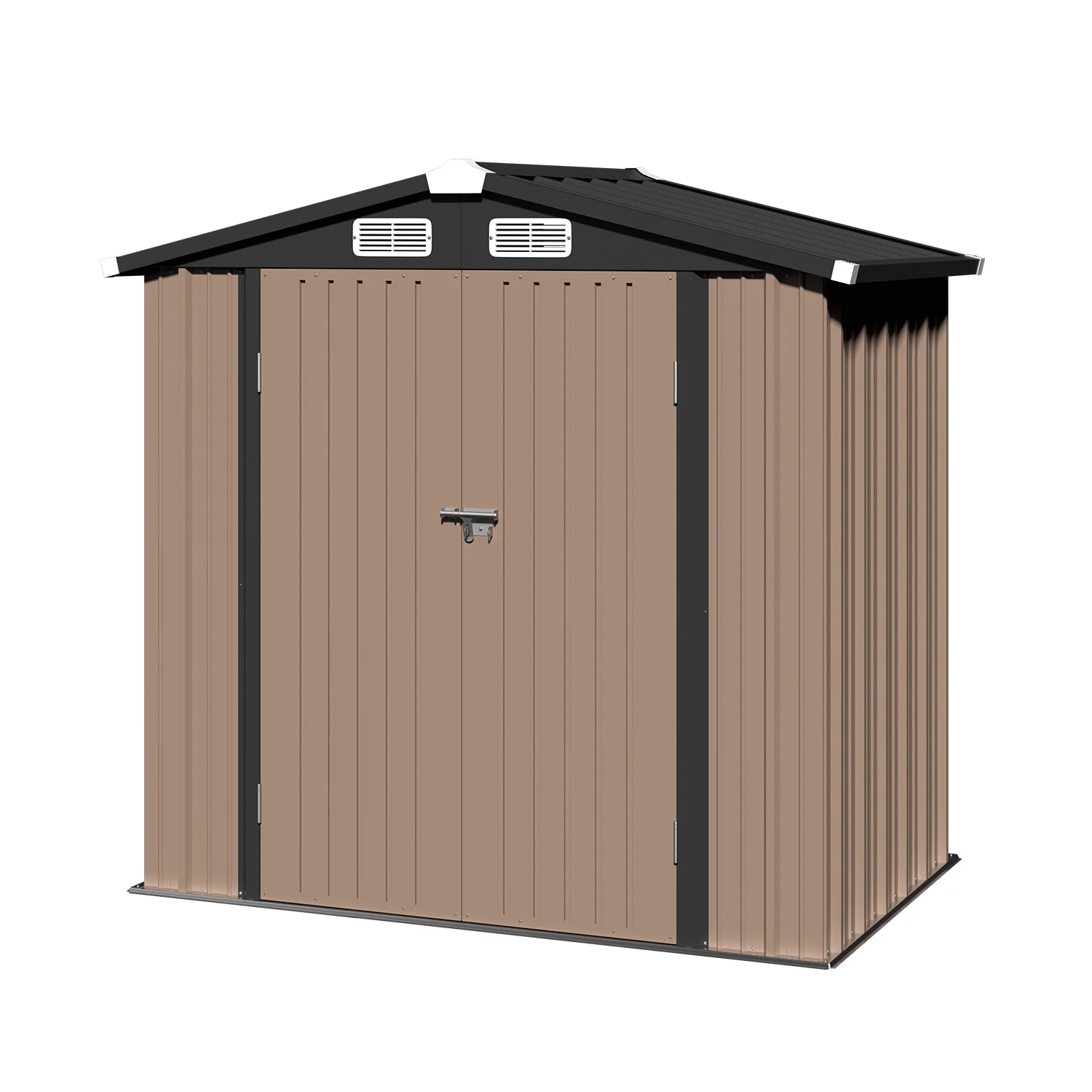 Clouddwell 6 ft. x 4 ft. Outdoor Storage Shed, Metal Garden Shed with Lockable Doors & Sloped Roof for Backyard, Patio, Poolside - Image 10