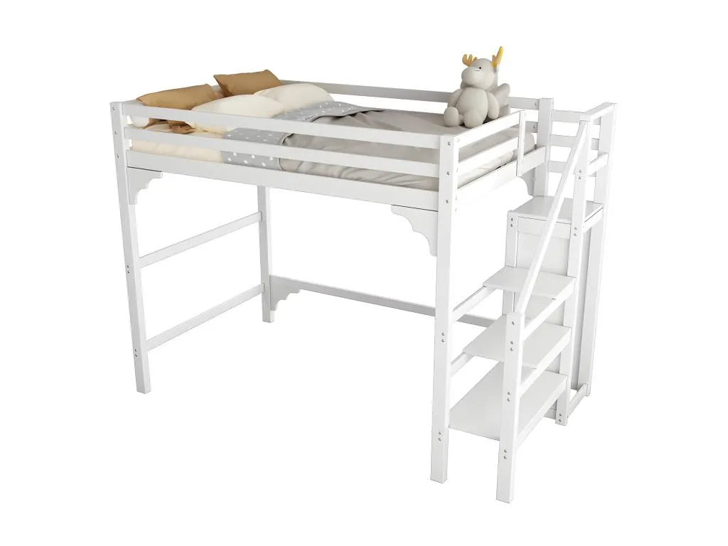 Cama altillo de madera 140x200 cm - con armario y somier - Cosinor rrn1975995