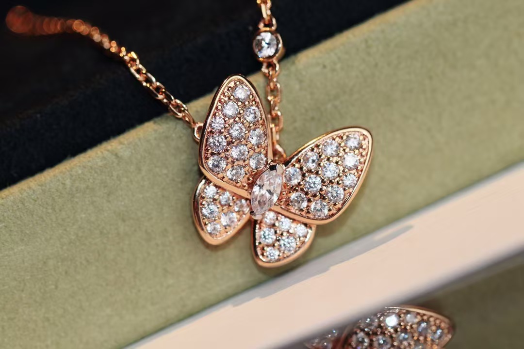 VCA Two Butterfly Pendant Necklace - Original Replica Club