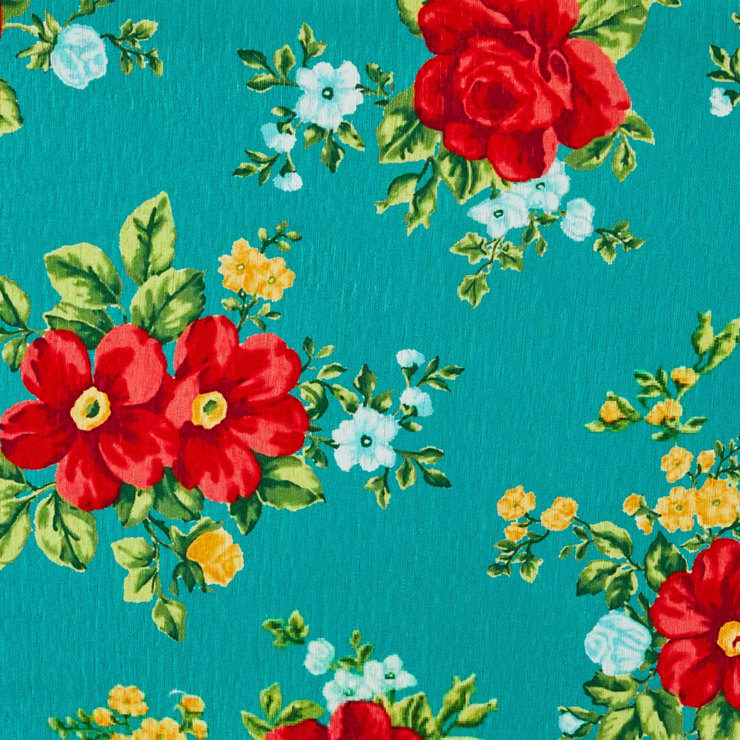The Pioneer Woman Vintage Floral Low Back Fabric Accent Chair, Teal - Image 6