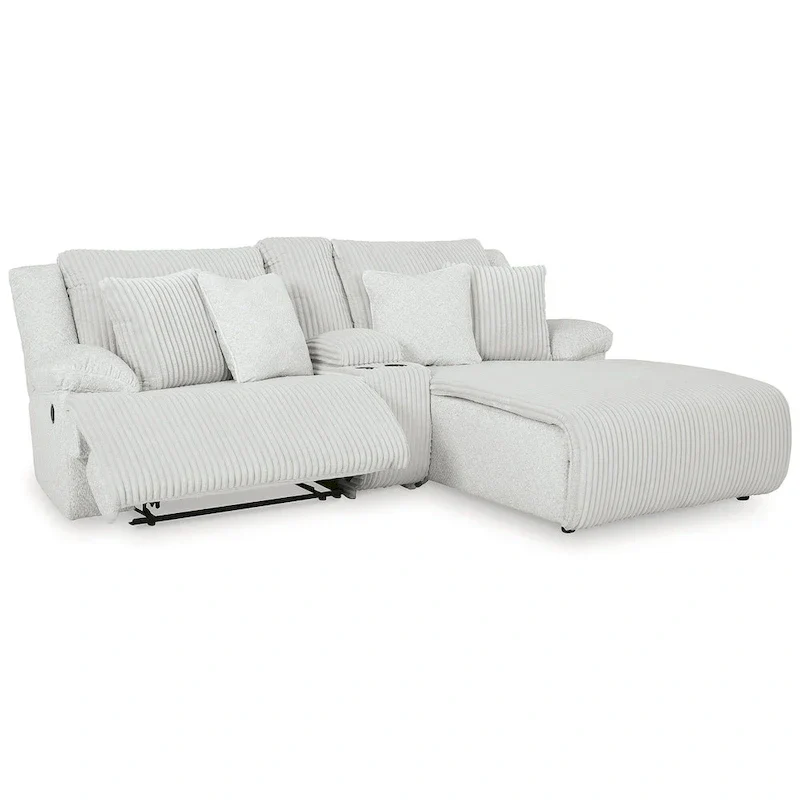 Signature Design by Ashley Top Tier 3-Piece Reclining Sectional Sofa with Chaise - Dimensions: 105W x 74D x 41H