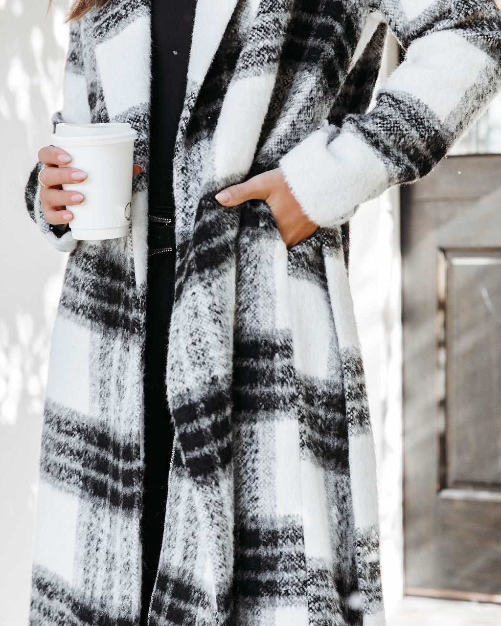 Take Me Away Plaid Pocketed Coat - Se7enfashion