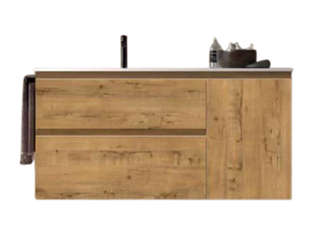 Mueble Baño 2 Cajones + Puerta - Lavabo Bajo Encimera Mod Carmen