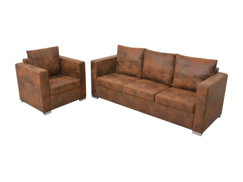 Juego de sofás 2 piezas cuero artificial de Homepleno dujy80581