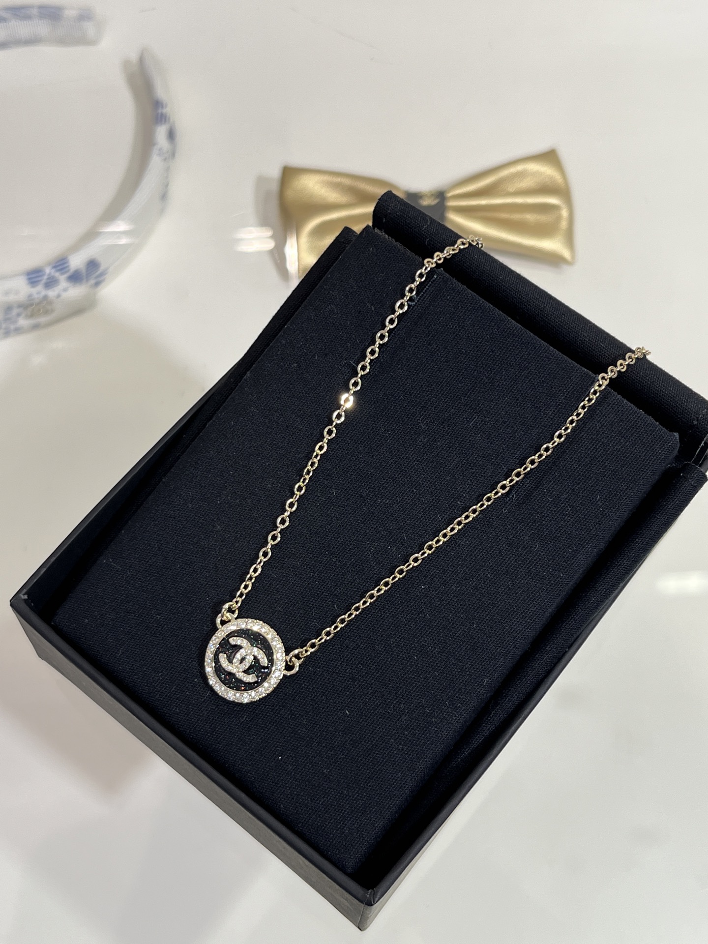 Chanel Diamond CC Round Pendant Necklace - Original Replica Club