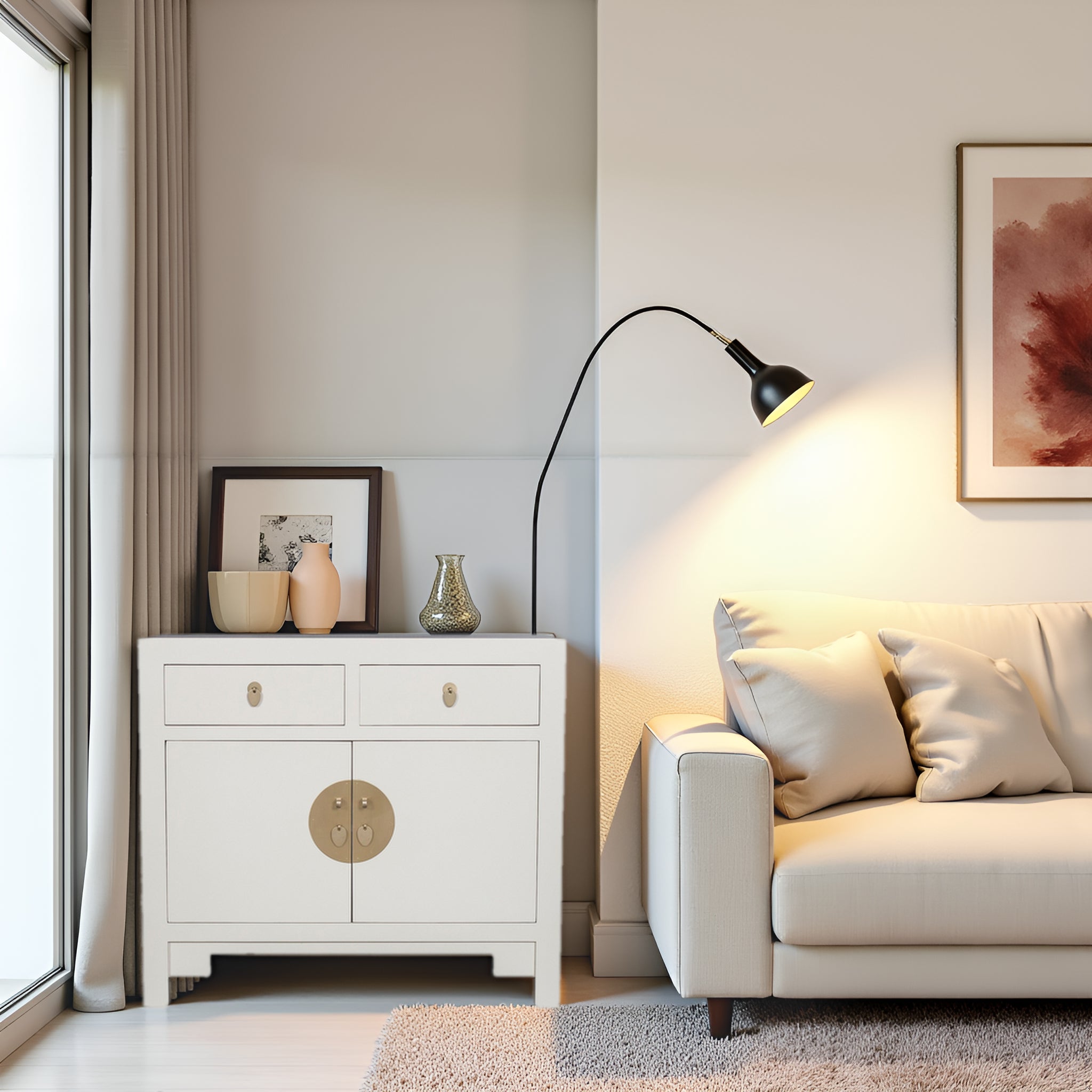 Fine Asianliving Chinese Kast Moonshine Greige -