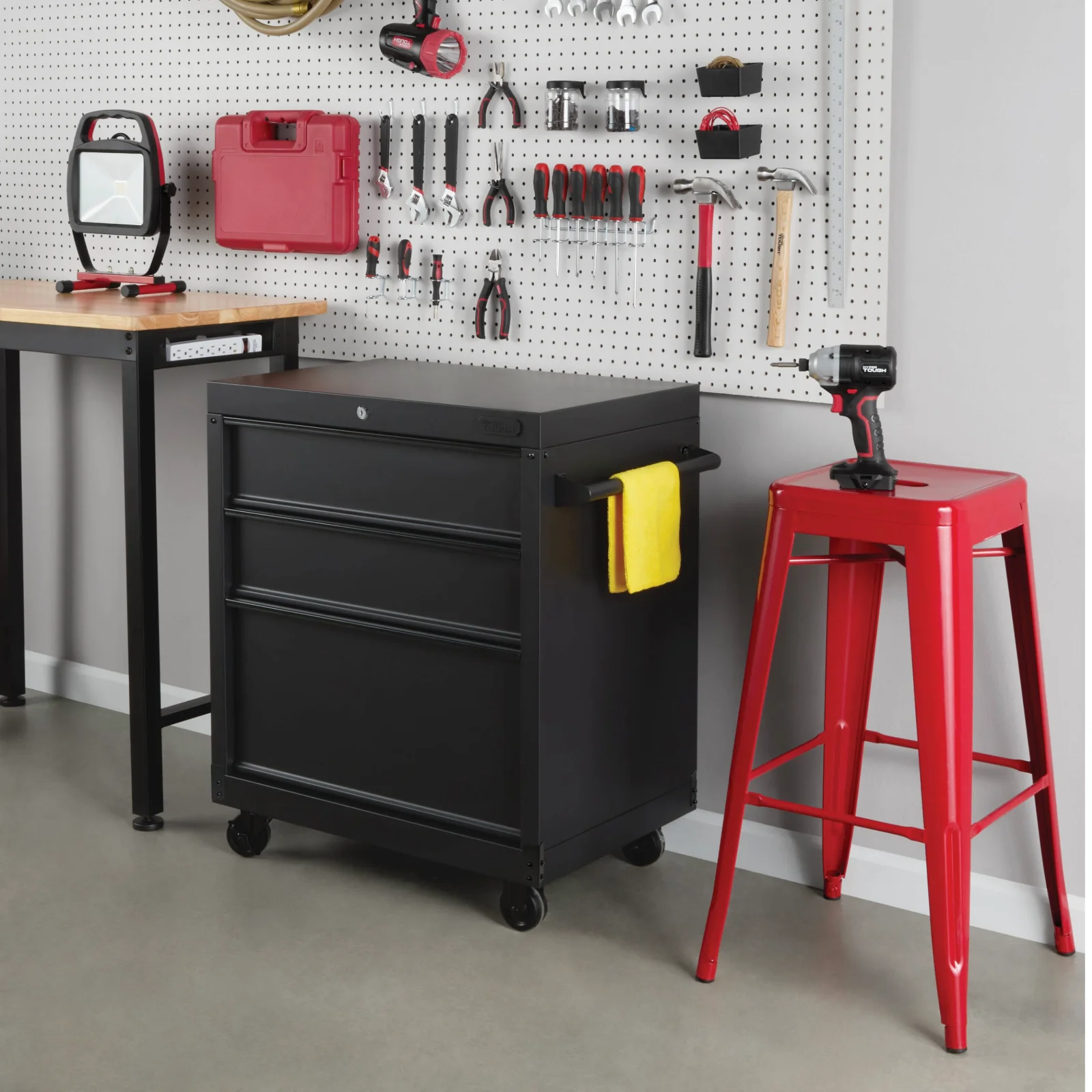 Hyper Tough 27-inch 3-Drawer Rolling Tool Cabinet, Black - Image 4