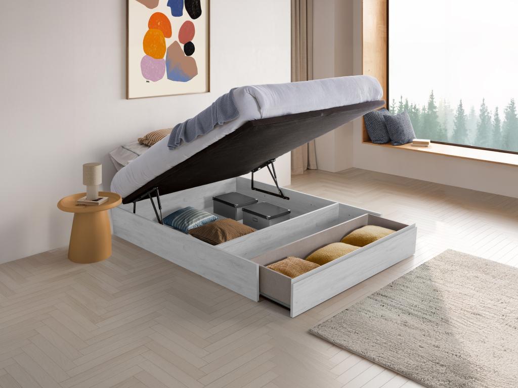 Canapé abatible de 160 x 200 cm - blanco - HESTIA de YSMÉE