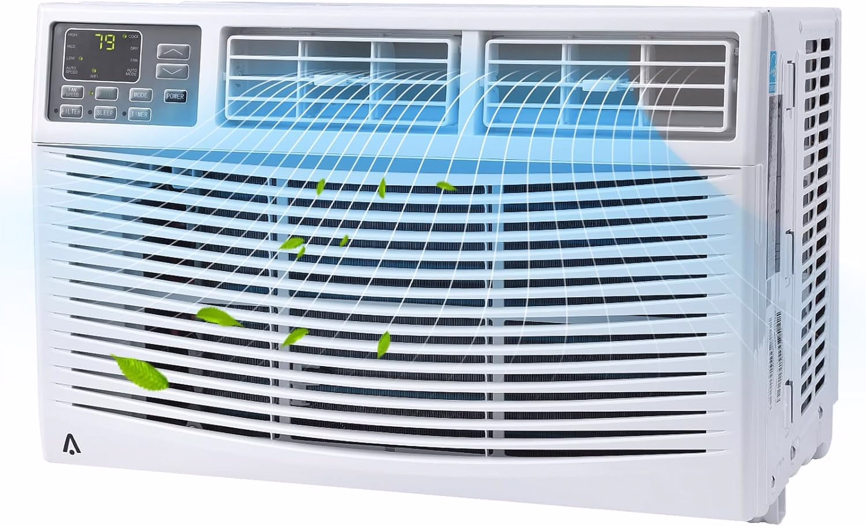 12000btu Window Air Conditioner with Wi - Fi Enabled, Remote Control, Cooling up to 550sq.ft, 115v Wall Mounted Window Ac Units for Rooms, Dehumidifier, Fan, Reusable Filter(10000 BTU)