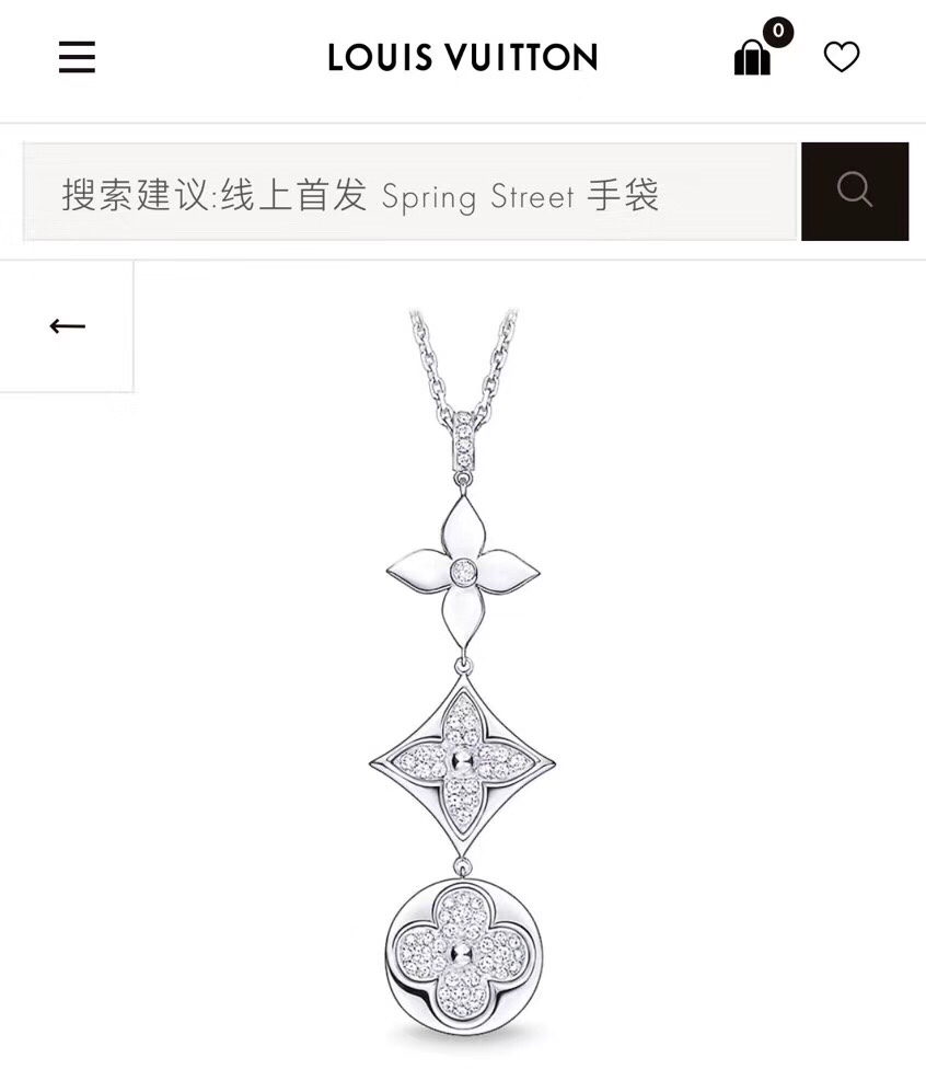 Louis Vuitton Full Diamond Star Sun Blossom Pendant Necklace 3 Motifs - Original Replica Club