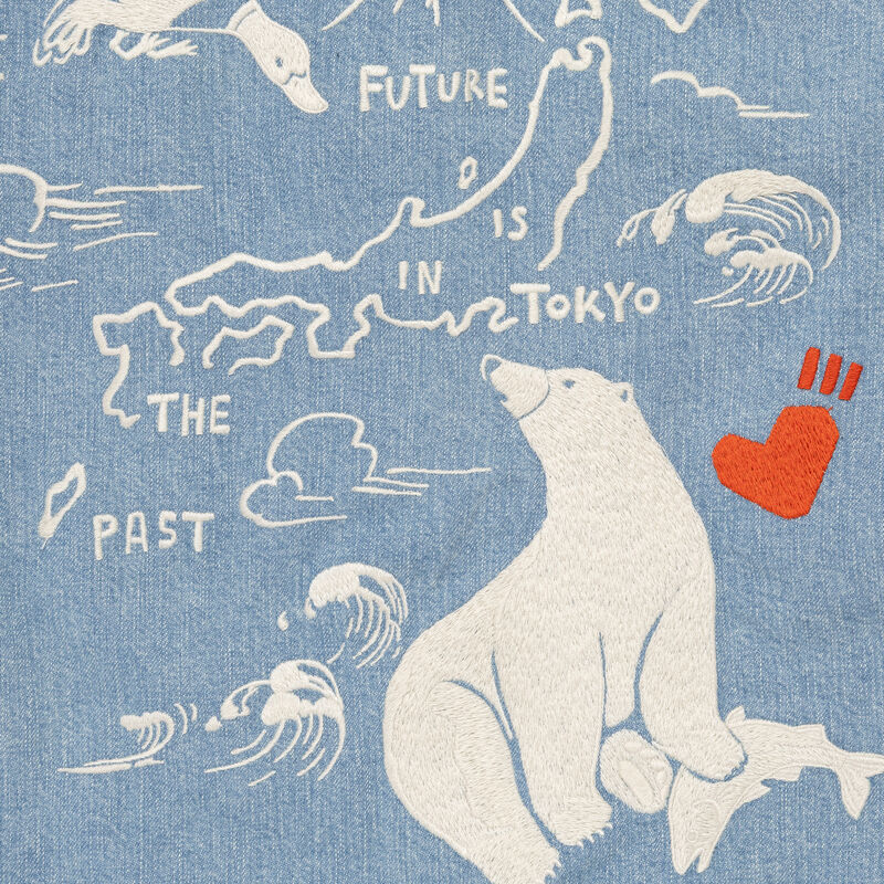 HUMAN MADE DENIM EMBROIDERY WORK JACKET