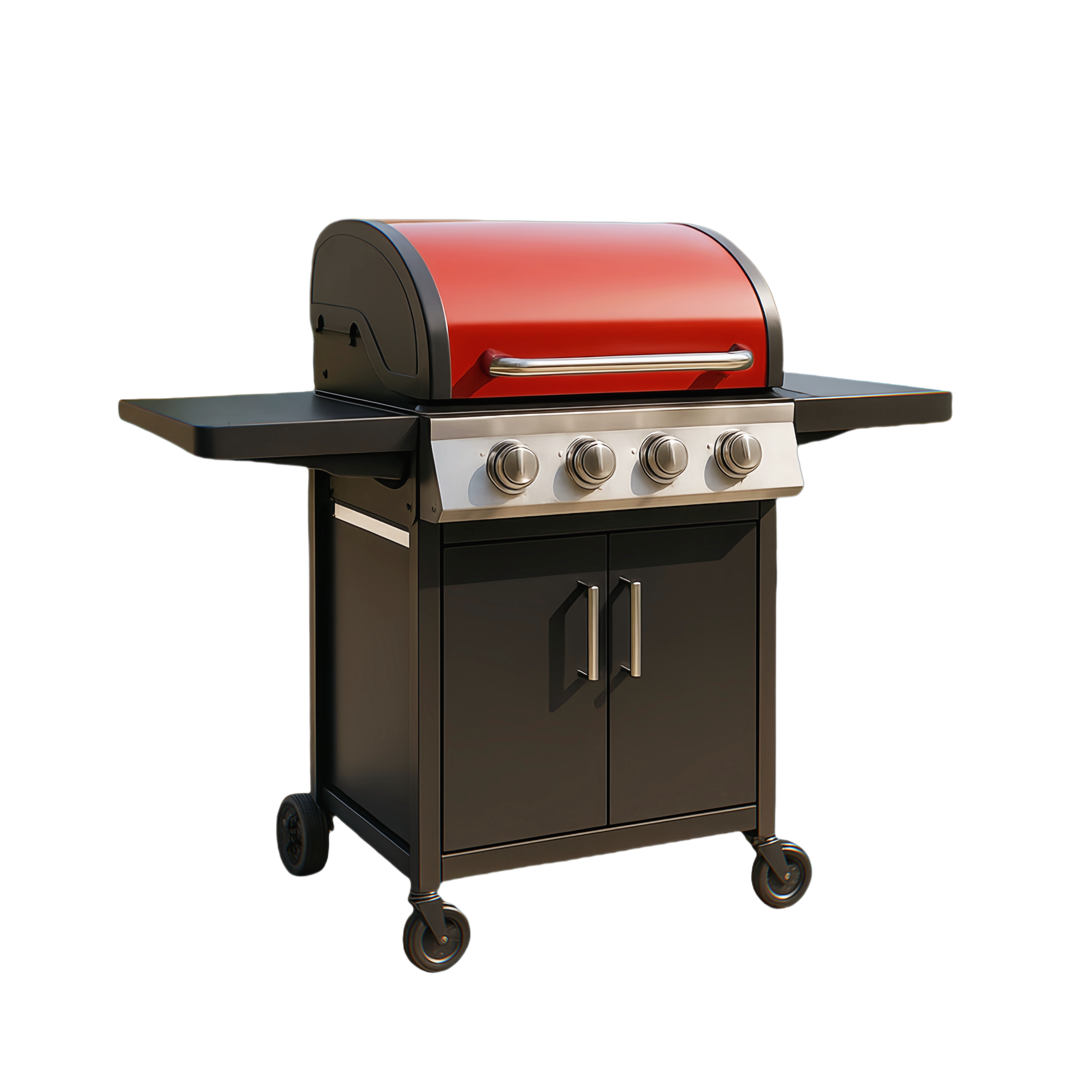Barbacoas de gas rectangular exterior Negro/Rojo 115x53x130 cm DvpnYaZ362Zq