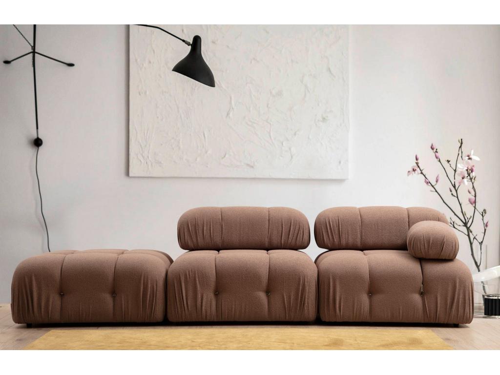 Sillón modular Nestleano A104 - De color marrón claro - 75x95x95cm - Tapiz - Patas Plástico