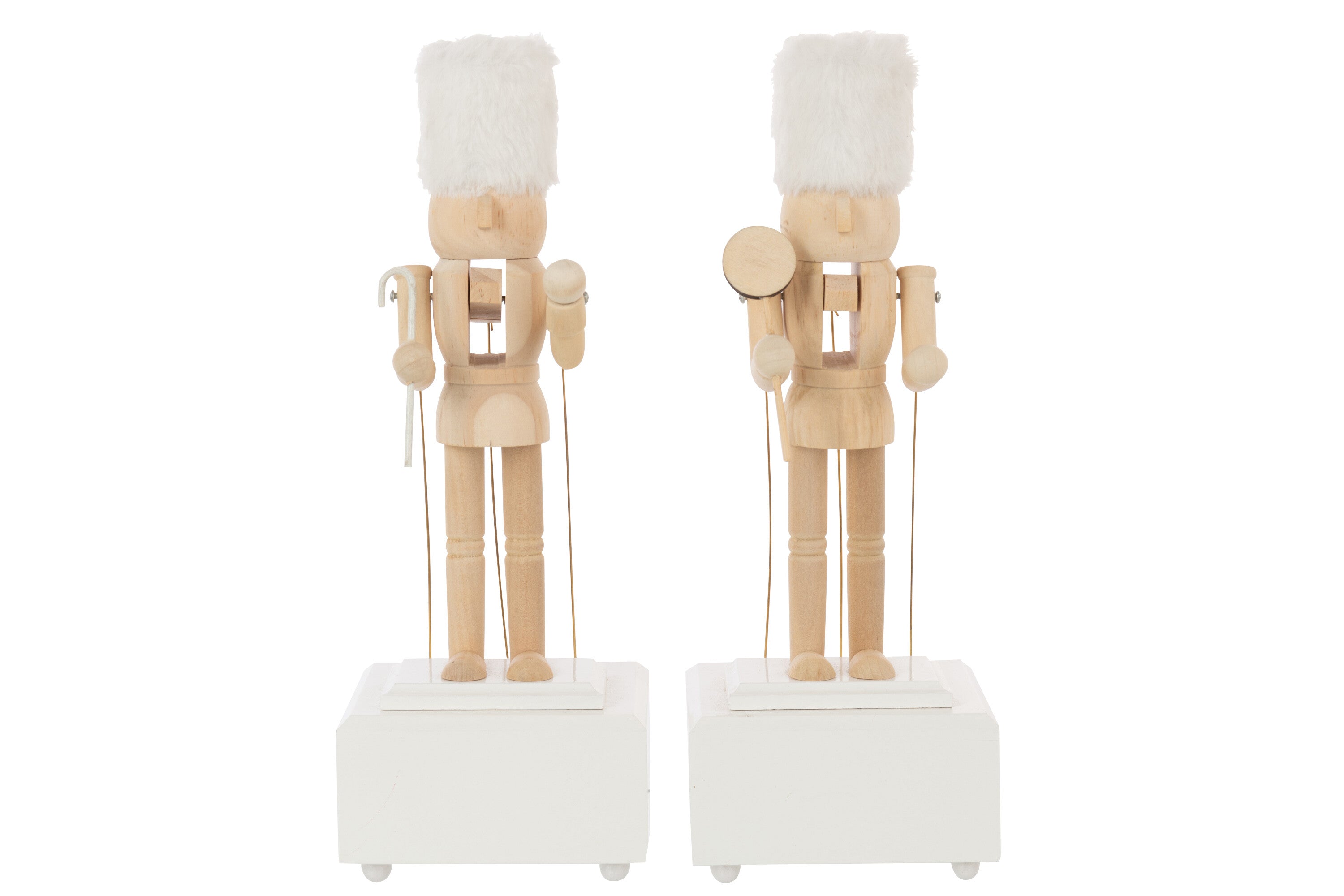 J-Line figuur Notenkraker Muziek - hout - naturel wit - 2 st