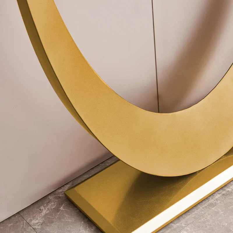 Contemporary Console Table with Elegant Design, Metal Frame, and Adjustable Foot Pads for Entryway