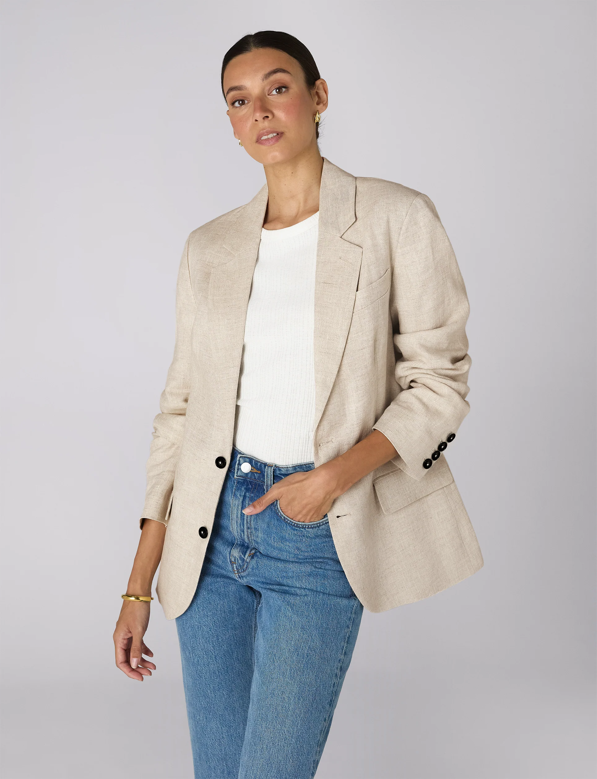 MuteThread Hutton Blazer: Linen, Oatmeal