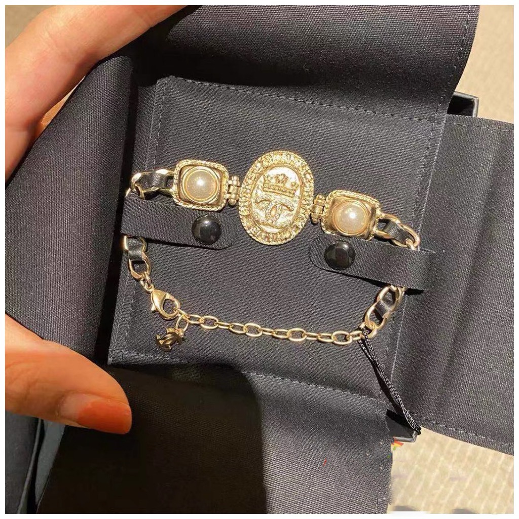 Chanel Vintage Light Gold Oval Tag Bracelet - Original Replica Club