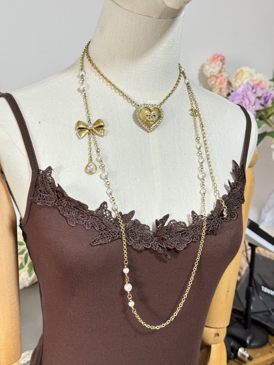 Chanel Bowknot Sweater Chain Foldable Double-Layer Long Necklace - Original Replica Club