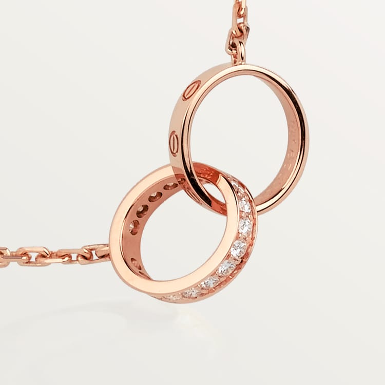 Replicate LOVE pendant, half-paved(1:1 replica) - Original Replica Club