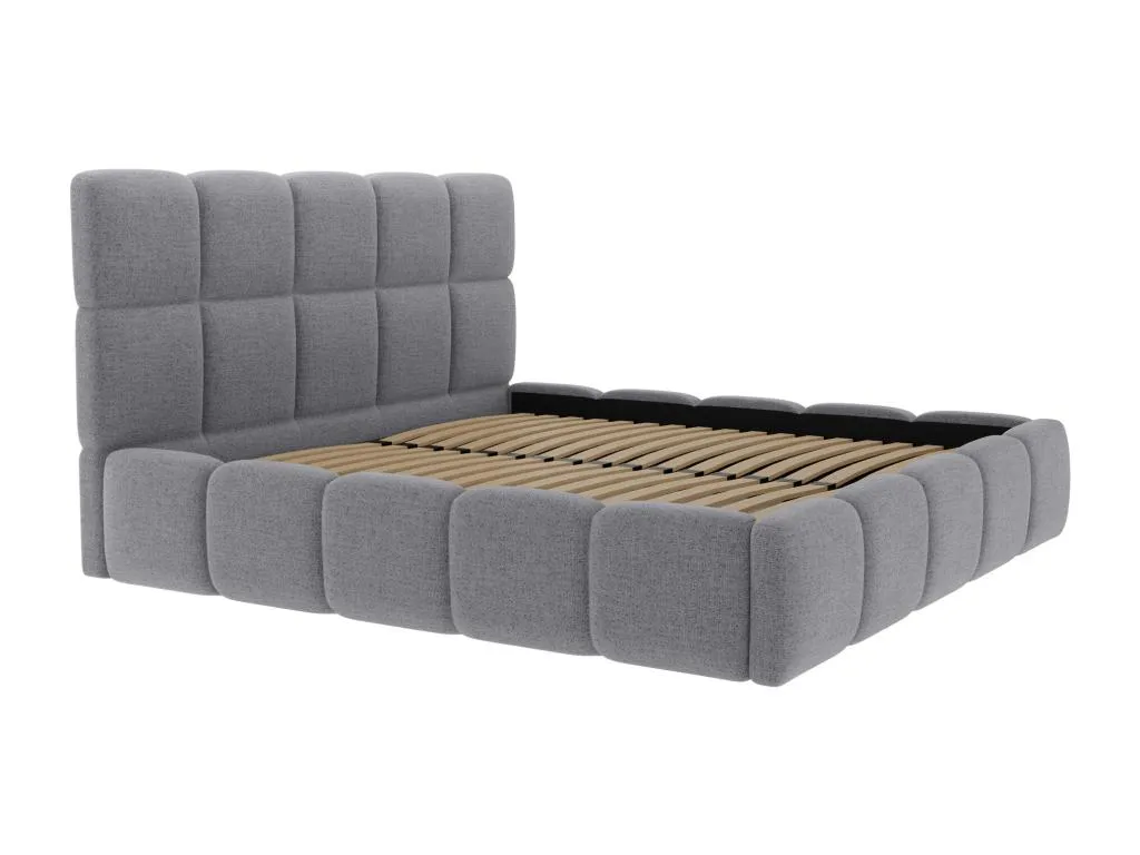 Canapé abatible de 140x190 cm - Tela texturizada - Gris - Kavehomedeco 24966MXFC