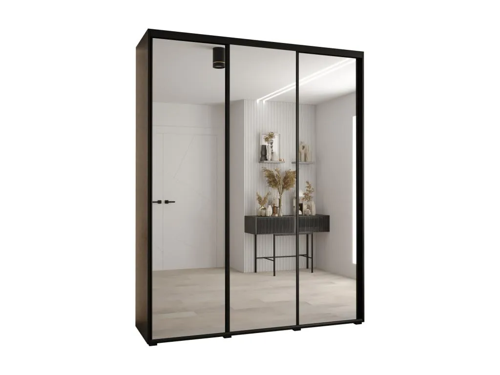 ARMARIO Decoencanto 2 DE PUERTAS CORREDERAS 235.2/200/60 3 puertas (Negro/Negro/Negro)
