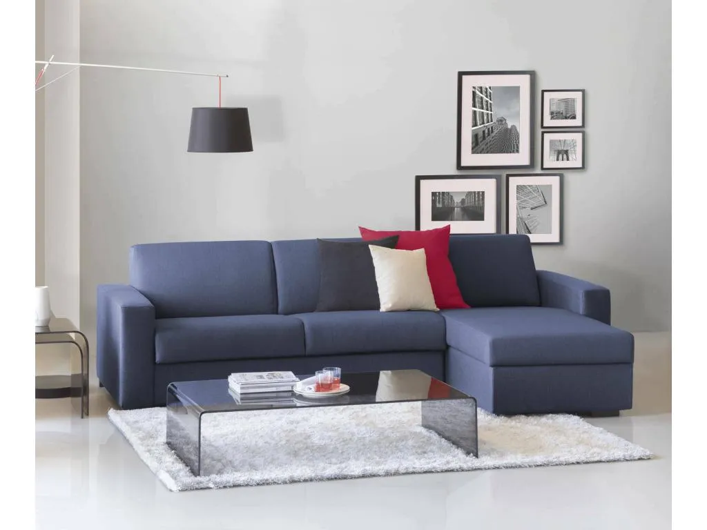 Kavehomedeco Sofá Cama Sofá rinconero Made in Italy Sofá con apertura giratoria con península de almacenamiento reversible con apoyabrazos PIEJ02125