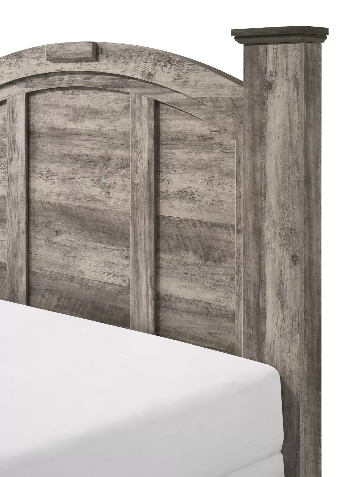 Rustic Gray Poster King Size 3pc Bed Set Storage Chest Nightstand Furniture - Image 7