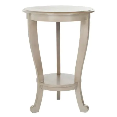 SAFAVIEH Carlotta Grey Pedestal Side Table - Dimensions: 18.1" W x 18.1" D x 26" H