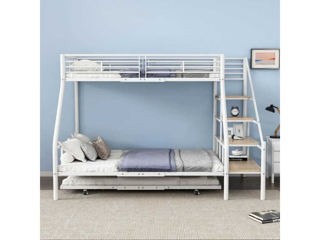 Litera 90x200cm y 140x200cm - con cama Alkifurniturees 90x190cm - estructura de hierro - Blanco UFTA65055