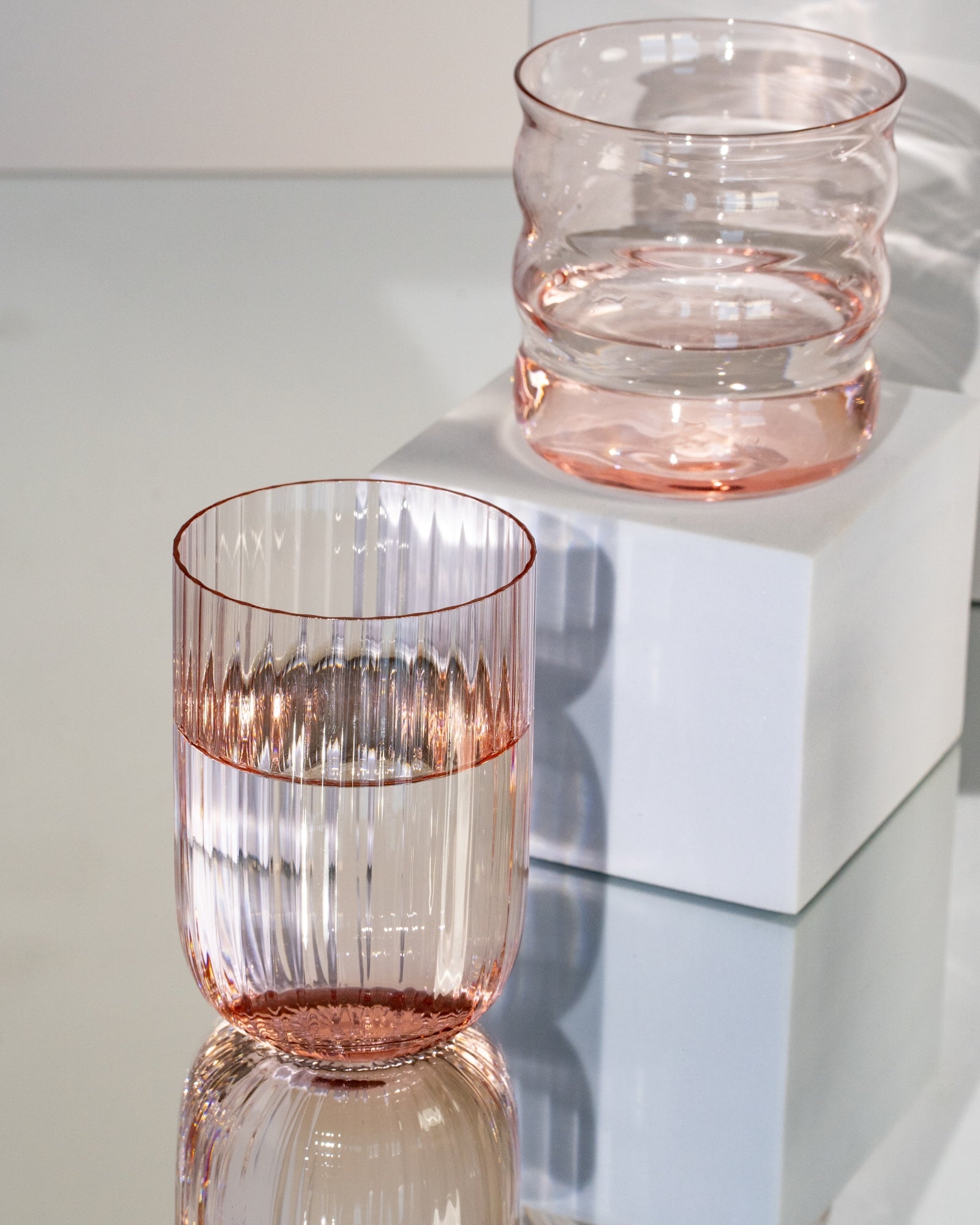 Joia Glas klein riffled rosé