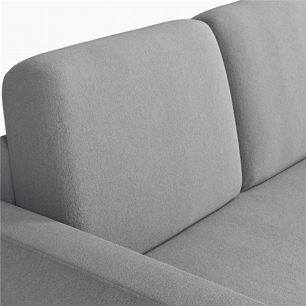 Alden Design Reversible Sectional Sofa with USB & Type-C Ports for Livingroom, Light Gray - Image 11